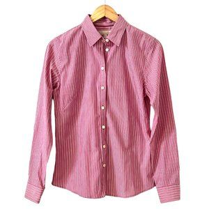 Banana Republic Women's Button Down Shirt Pink Stripes Long Sleeve Size 8
